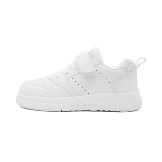 FILA 康特杯 足供支撐 魔鬼氈 學生鞋 中大童 白 S1353 (3-C815Y-111)