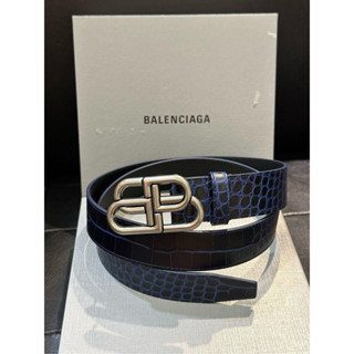 *漢森精品服飾* Balenciaga 巴黎世家 牛皮 鱷魚壓紋 皮帶 寬 3.5 cm 現貨 85~ 95