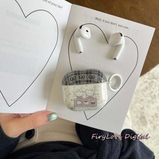 ins格紋星星咖啡兔子貓咪適用airpods4耳機套pro2代airpods新款3代無線藍芽耳機airpods1/2代