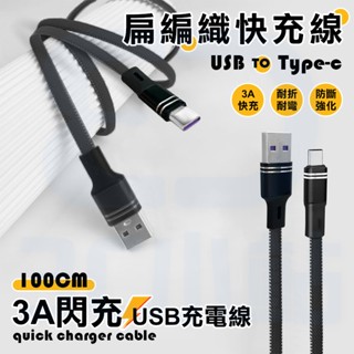 【3C小站】超級快充 編織充電線 傳輸線 USB TO Type-C 鋁合金 3A快充線 數據線 快速充電線