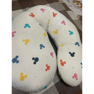 二手）Hugsie 涼感迪士尼經典系列孕婦枕-舒棉款（繽紛米奇）+ Hugsie寶寶秀秀枕套（天藍米奇）