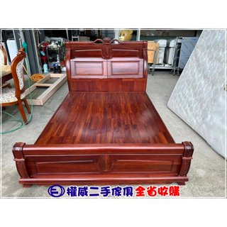 二手傢俱家電收購 實木厚板5尺床架(床頭可收納) ▪ 中古傢俱家電回收床組床架雙人床上下鋪排骨床架床墊掀床抽屜床底