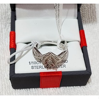 全新帶盒純銀承諾1/10克拉鑽石戒指 尺寸7 Sterling Silver Promise ring 1/10cttw