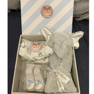 Kori Deer可莉鹿 動物嬰兒毯安撫豪華禮盒 大象 灰