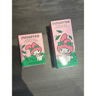#灰 INNISFREE 綠茶籽玻尿酸保濕霜 50ml 保濕精華80ml 美樂蒂限定版