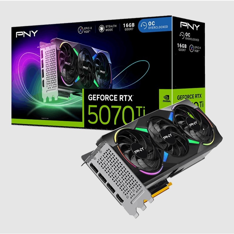 [ 全新 ] PNY  RTX 5070ti ARGB EPIC-X 顯示卡@ 台南肥肥 @ 5070 ti 16G