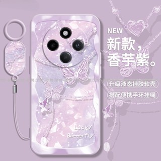 水晶蝴蝶 掛繩 小米 POCO C75 手機保護殼 全包 redmi 紅米 14C 手機殼 紅米 14c 防摔殼