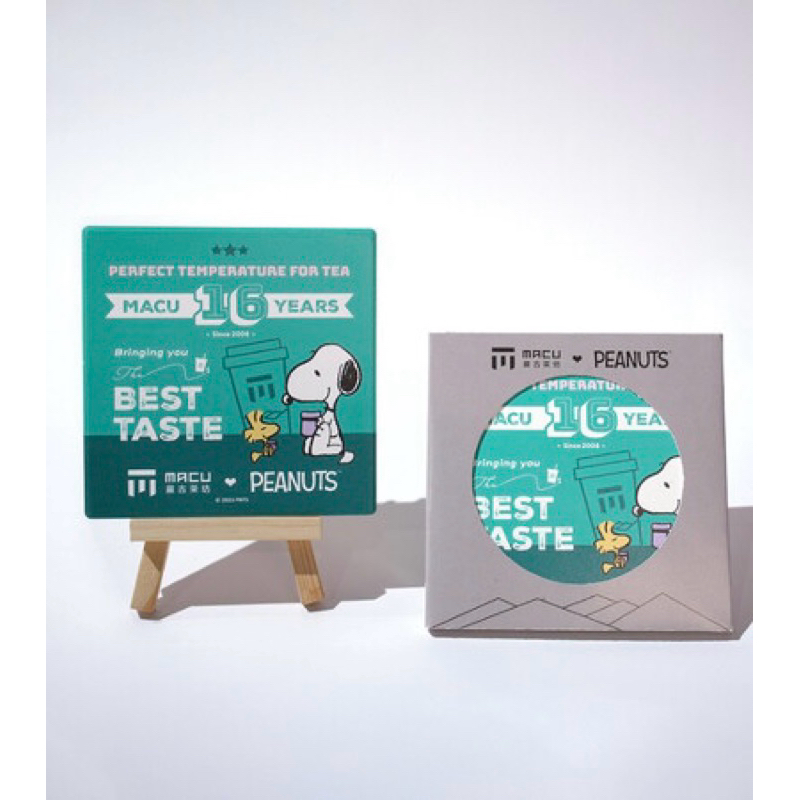 史努比 聯名 麻古茶坊 杯墊 MACU snoopy