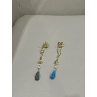 Hannah Jewelry 20K金 珍珠 施華洛世奇 耳夾 耳環 華麗耳環