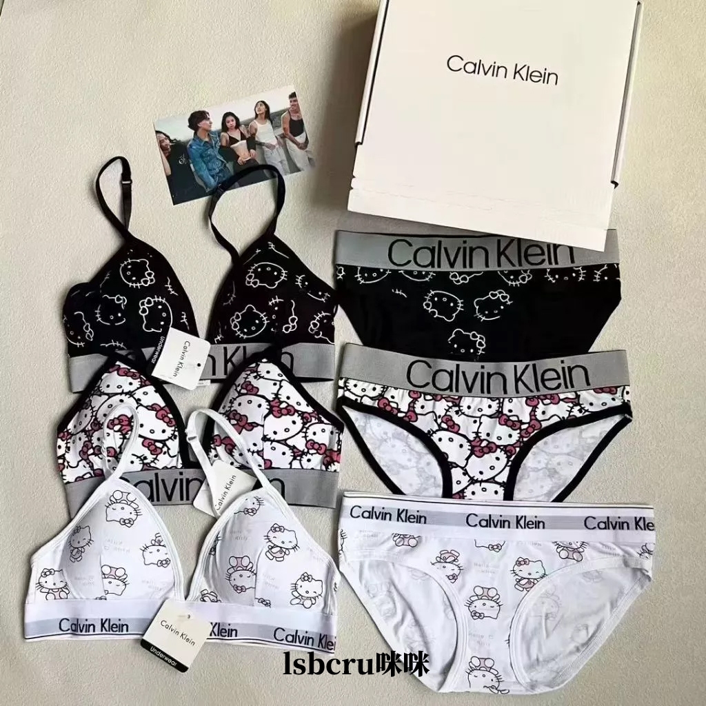 咪咪代購 Calvin Klein CK聯名hello kitty 凱蒂貓內衣組套 有胸墊可拆 後扣款 CK內褲 內衣