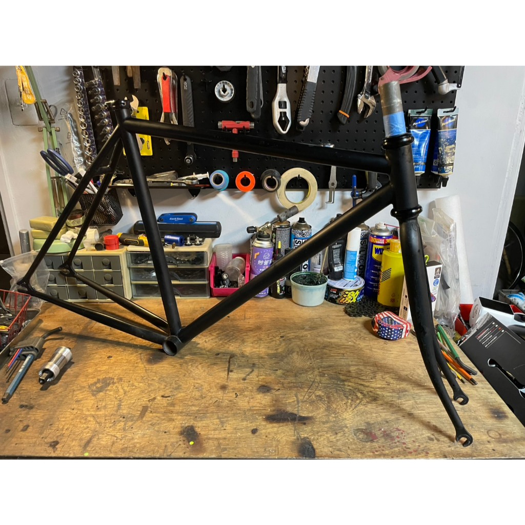 二手 台製 單速車 鋼管車架組 fixed gear 黑色 鋼管車架
