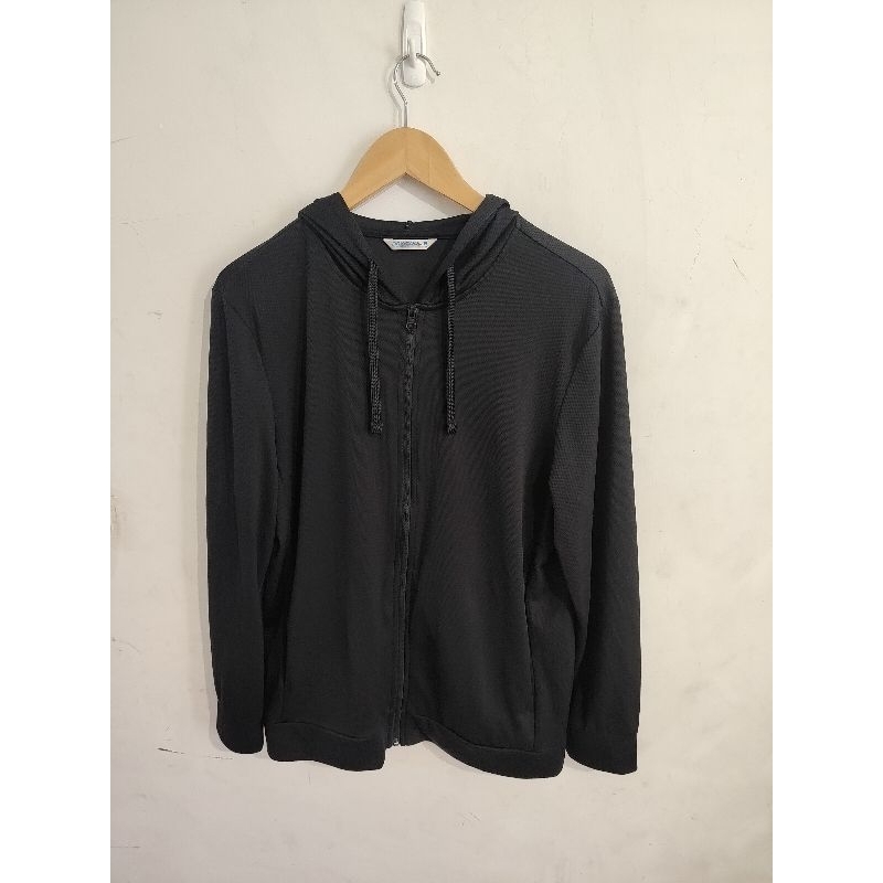 服飾  NET  DRY-COOL  K108  素面  素色  黑色  抽繩  連帽  薄外套  L號  透氣  春夏