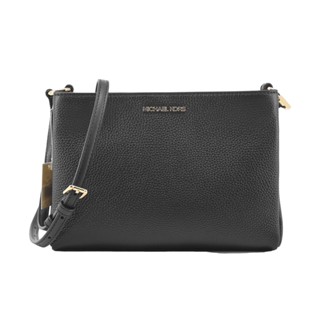 Michael Kors TRISHA 素面荔枝皮革三層斜揹包-黑｜100%原廠真品｜JS Maxx官方旗艦館