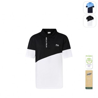 【FILA】男性 GOLF 高爾夫 吸濕排汗 短袖圓領POLO衫-黑色 1POY-2114-BK