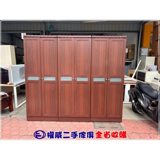 二手傢俱家電收購 胡桃色 7.5尺衣櫃(吊掛) ▪ 新竹中古傢俱家電回收衣櫥滑門大衣櫃收納櫃鬥櫃轉角櫃單人衣櫃鞋櫃吊掛櫃