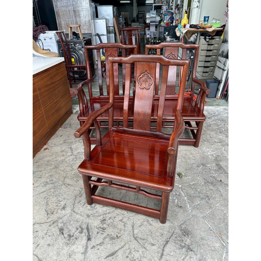 吉田二手傢俱❤紅木太師椅 仿古傢俱 公婆椅 實木椅 原木椅 單人椅 餐椅