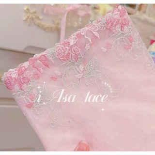 《iAsa愛莎の》手作材料✂日單彩繡玫瑰花蝴蝶結刺繡高階娃衣洋裝禮服寵物服飾圍兜蕾絲花邊