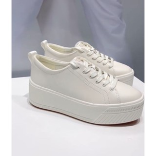 二手輕量簡約 Keds SKYLER LEATHER 綁帶厚底鞋 皮革休閒小白鞋