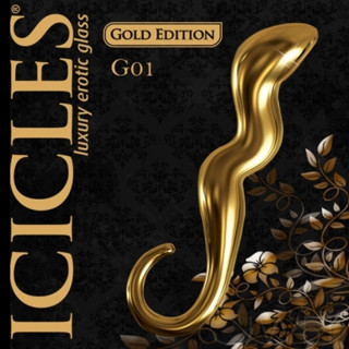 ●送清潔粉●美國進口PIPEDREAM．ICICLES冰晶玻璃奢華金系列-G點彎曲按摩棒-G01