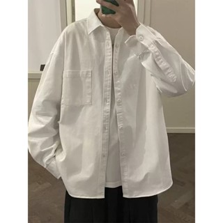 【ABFR】 襯衫 日系襯衫 白色襯衫男 夏天衣服 男生襯衫 襯衫外套 襯衫罩衫 日系穿搭 素色襯衫 翻領上衣 復古襯衫