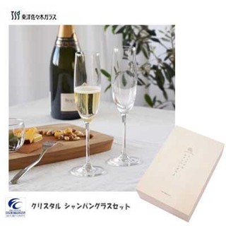 【預購】《初心》| 日本製【東洋佐佐木】Toyo Sasaki 水晶玻璃 香檳杯 玻璃杯 170ml 一組兩入 木盒裝