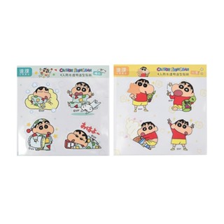 蠟筆小新 4入防水透明造型貼紙 (DK-8410A/B) 貼紙 裝飾貼紙 透明貼紙 防水貼紙 035【久大文具】0169