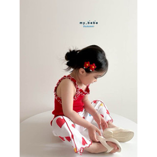 Ellie baby🇰🇷韓國連線 | Mybebe | 25’夏🌞QQ捲邊坑條背心上衣（二色）80-120cm