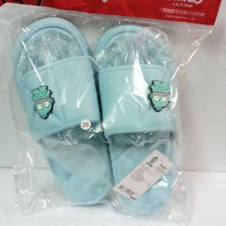 人魚漢頓 厚底格紋拖鞋-藍