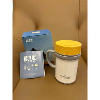 全新 白色 IKUK艾可 陶瓷保溫杯 陶瓷手把保溫杯 真陶瓷保溫杯-500ml(辦公杯/陶瓷咖啡杯/陶瓷保溫瓶/保溫瓶)