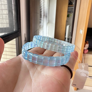 🧚‍♀️旺小妞🧚‍♀️天然高冰透海藍寶手排 天空藍海藍寶 手排 手鏈 17cm