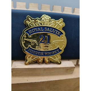 復古皇家禮炮Royal Salute 21年金屬標誌-皇家禮炮21年蘇格蘭威士忌-鍍金獎牌-裝飾擺設藝術收藏