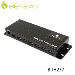 現貨 Benevo工業級 USB2.0 7埠 HUB集線器(附3.5A變壓器) (BUH237)
