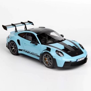 《星探者車庫》送車牌！1/18 Norev Porsche 保時捷 911 992 GT3 RS 模型車 淺藍