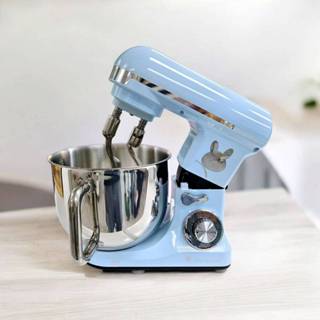 【Rungo RX-700D-50D 5L【雙軸】多功能桌上型抬頭式攪拌機-冰晶藍 打蛋器廚師機,手套膜