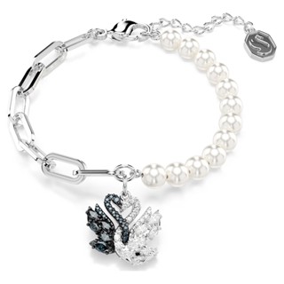 SWAROVSKI 施華洛世奇 Swan 黑白天鵝 愛與美水晶珍珠手鍊 5705720