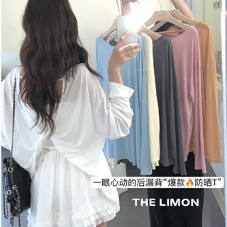 預購款𖤐two2║8788 thelimon 檸檬綠茶 露背上衣 多色上衣 親膚上衣 防曬上衣 大尺碼 扭結上衣 長袖上
