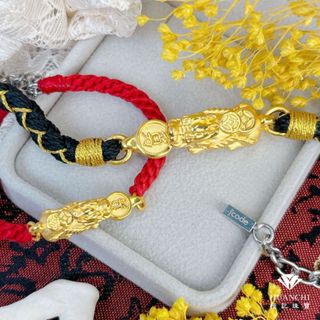 【桓記珠寶銀樓】J’code 真愛密碼 白沙屯媽祖 咬錢貔貅 情侶編織金手鍊