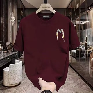 GP&臺灣現貨 短袖上衣 男女同款純棉簡約潮牌短袖T恤圓領寬鬆型常規夏季ins青少年五分袖