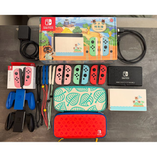 售 Nintendo Switch動森主機瑪利歐手把粉色手把便攜包