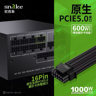 Snake 蛇吞象｜1000W 全模組 日系電容 電源供應器｜PCIe 5.0｜ATX3.0｜80Plus｜7年保固