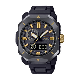 【CASIO 卡西歐】PRO TREK 50週年 閃耀黑金 電波太陽能電力 PRW-6900ZE-1 44.8mm