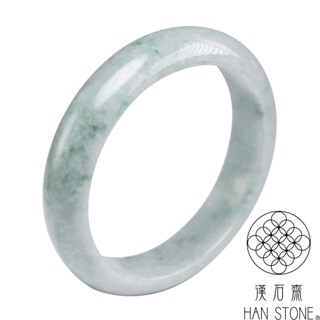 【漢石齋】天然翡翠A貨 手鐲玉鐲 春帶彩飄花種(手圍18.6/版寬14.6mm)