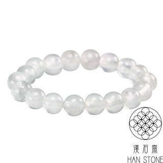 【漢石齋】天然水沫玉 圓珠手串 玻璃種(10mm/19pcs)