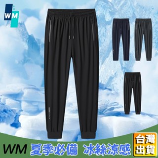 【臺灣出貨】冰絲褲 M-8XL 大尺碼長褲 夏季必備冰絲涼感長褲 彈力透氣吸濕排汗褲 工作褲 三防長褲 空調褲 冰絲長褲