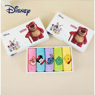 ［全新現貨］✅正版有雷標✅迪士尼Disney五條裝禮盒超可愛卡通毛巾禮盒裝卡通毛巾 兒童毛巾 超柔洗臉家用吸水不掉毛方巾