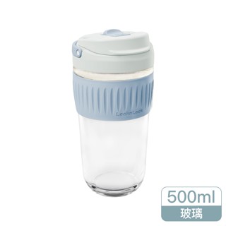 LocknLock樂扣樂扣 清新手提耐熱玻璃隨行杯(天空藍) 500ml【家樂福】