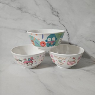 現貨三麗鷗hello kitty美樂蒂人魚漢頓可愛餐碗美耐皿兒童餐碗