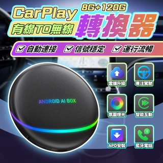 CARPLAY 轉安卓盒 有線轉無線 Ai box 導航機 車用安卓機 車用電視盒 安卓盒 支援蘋果安卓 雙系統