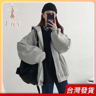 韓版寬鬆休閒內刷毛運動連帽外套 上衣 女裝 衣服 外套 長袖上衣 罩衫 防曬外套 J32