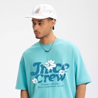 【JNICE久奈司】休閒羽球小蜜蜂落肩TEE 中性版型 T-shirt T恤 排汗衣 運動服-蒂芬妮綠